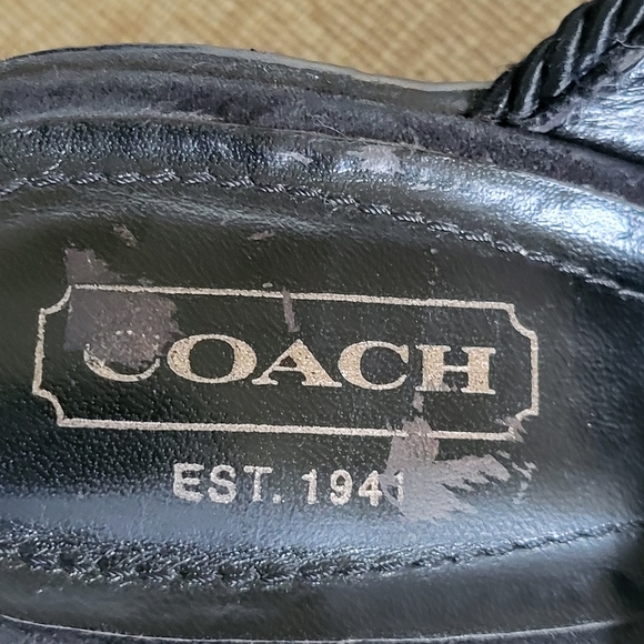 Coach Black Suede Leather Jenn Shoes Mules Slip on Platform.. - Picture 5 of 10